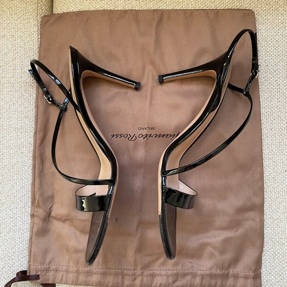 Gianvito Rossi Manhattan 85 Patent Leather Black
Slingback Heels Size 39.5 - Picture 3 of 10